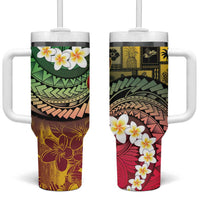 Vanuatu Christmas Tumbler With Handle Ni-Van Santa Retro Style LT05 One Size: 40 oz Colorful - Polynesian Pride