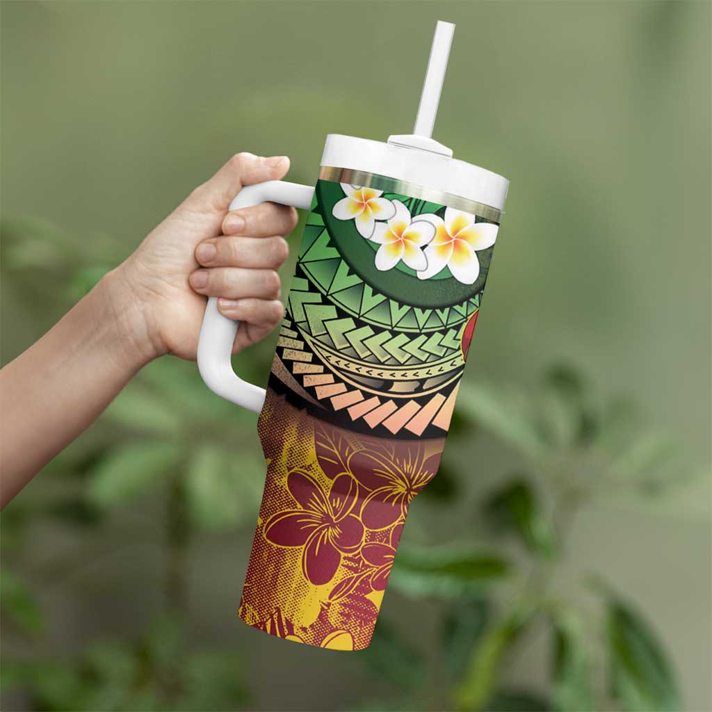 Vanuatu Christmas Tumbler With Handle Ni-Van Santa Retro Style LT05 - Polynesian Pride