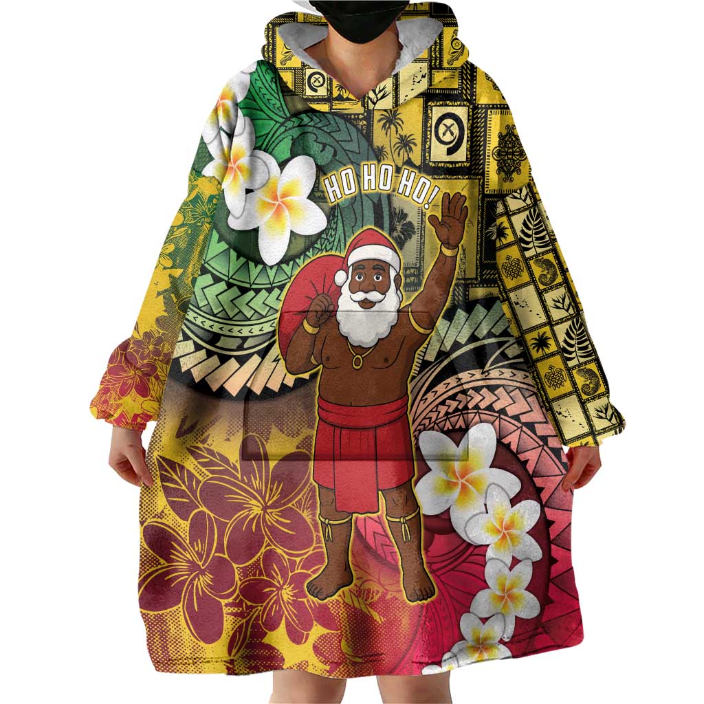 Vanuatu Christmas Wearable Blanket Hoodie Ni-Van Santa Retro Style LT05 - Polynesian Pride