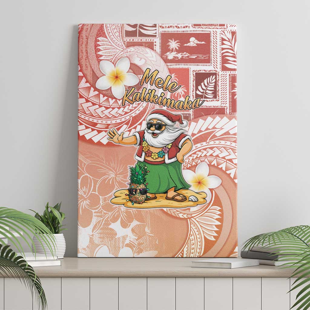 Hawaii Mele Kalikimaka Canvas Wall Art Hula Santa Retro Style Red LT05 - Polynesian Pride