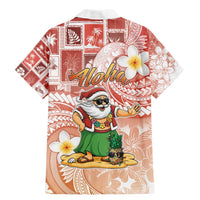 Hawaii Mele Kalikimaka Family Matching Mermaid Dress and Hawaiian Shirt Hula Santa Retro Style Red LT05 - Polynesian Pride