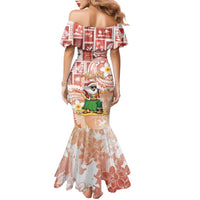 Hawaii Mele Kalikimaka Family Matching Mermaid Dress and Hawaiian Shirt Hula Santa Retro Style Red LT05 - Polynesian Pride
