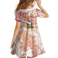 Hawaii Mele Kalikimaka Family Matching Off The Shoulder Long Sleeve Dress and Hawaiian Shirt Hula Santa Retro Style Red LT05 - Polynesian Pride