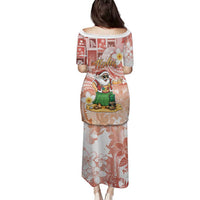 Hawaii Mele Kalikimaka Family Matching Puletasi and Hawaiian Shirt Hula Santa Retro Style Red LT05 - Polynesian Pride