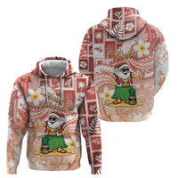 Hawaii Mele Kalikimaka Hoodie Hula Santa Retro Style Red - Polynesian Pride