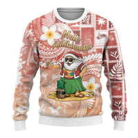 Hawaii Mele Kalikimaka Ugly Christmas Sweater Hula Santa Retro Style Red LT05 - Polynesian Pride