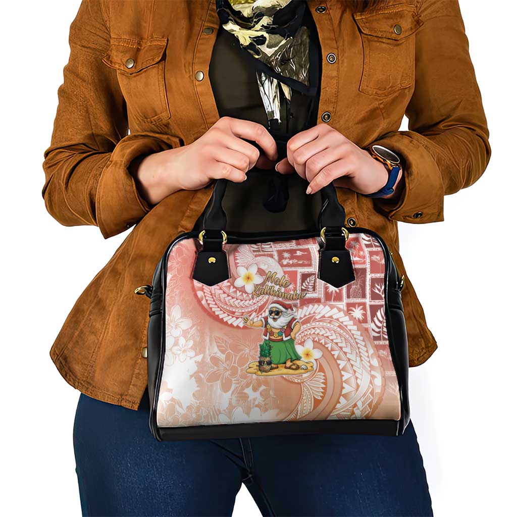 Hawaii Mele Kalikimaka Shoulder Handbag Hula Santa Retro Style Red LT05 - Polynesian Pride