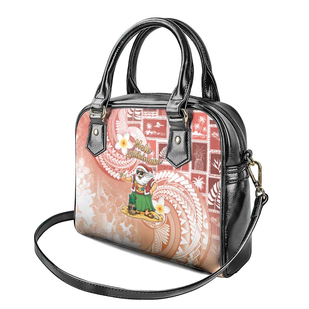 Hawaii Mele Kalikimaka Shoulder Handbag Hula Santa Retro Style Red LT05 - Polynesian Pride