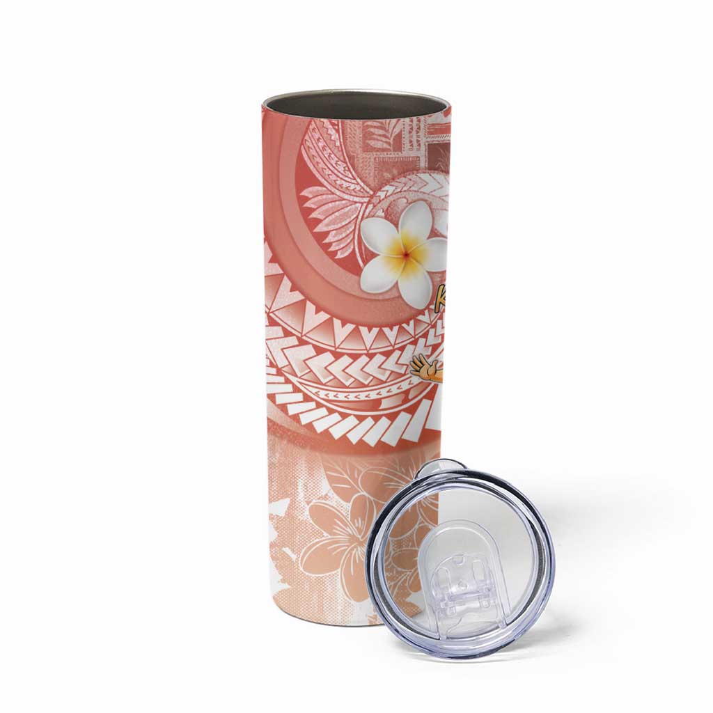 Hawaii Mele Kalikimaka Skinny Tumbler Hula Santa Retro Style Red - Polynesian Pride