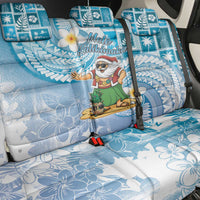 Hawaii Mele Kalikimaka Back Car Seat Cover Hula Santa Retro Style Blue - Polynesian Pride