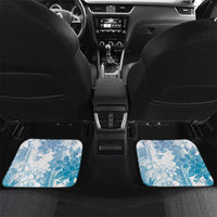 Hawaii Mele Kalikimaka Car Mats Hula Santa Retro Style Blue LT05 Set 2pcs - Back Blue - Polynesian Pride