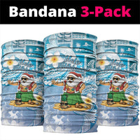 Hawaii Mele Kalikimaka Neck Gaiter Hula Santa Retro Style Blue LT05 package One Size: 25*50cm Blue - Polynesian Pride