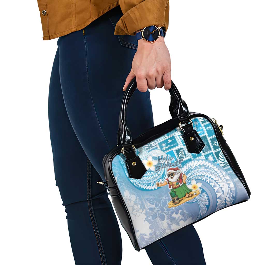 Hawaii Mele Kalikimaka Shoulder Handbag Hula Santa Retro Style Blue LT05 - Polynesian Pride