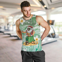 Hawaii Mele Kalikimaka Men Tank Top Hula Santa Retro Style Green LT05 Green - Polynesian Pride