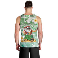 Hawaii Mele Kalikimaka Men Tank Top Hula Santa Retro Style Green LT05 - Polynesian Pride