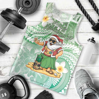 Hawaii Mele Kalikimaka Men Tank Top Hula Santa Retro Style Green LT05 - Polynesian Pride