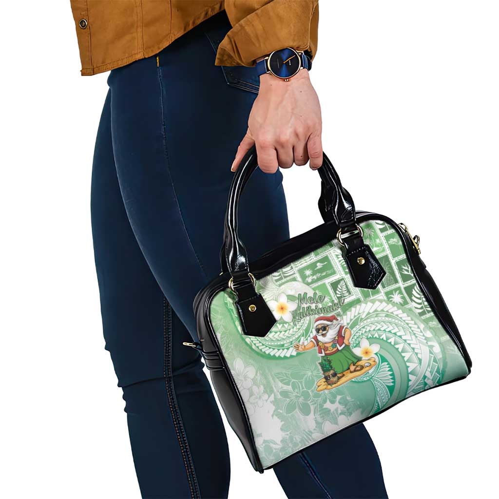 Hawaii Mele Kalikimaka Shoulder Handbag Hula Santa Retro Style Green - Polynesian Pride