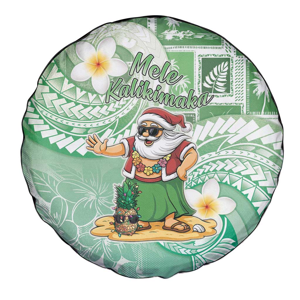 Hawaii Mele Kalikimaka Spare Tire Cover Hula Santa Retro Style Green LT05 - Polynesian Pride