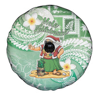 Hawaii Mele Kalikimaka Spare Tire Cover Hula Santa Retro Style Green LT05 - Polynesian Pride