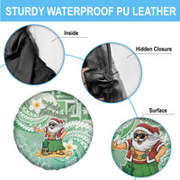 Hawaii Mele Kalikimaka Spare Tire Cover Hula Santa Retro Style Green LT05 - Polynesian Pride