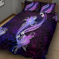 Galaxy Polynesian Pattern With Tropical Flowers Quilt Bed Set LT05 - Polynesian Pride