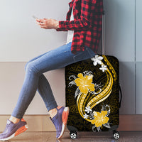 Gold Polynesian Pattern With Tropical Flowers Luggage Cover LT05 - Polynesian Pride