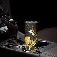 Gold Polynesian Pattern With Tropical Flowers Skinny Tumbler LT05 - Polynesian Pride