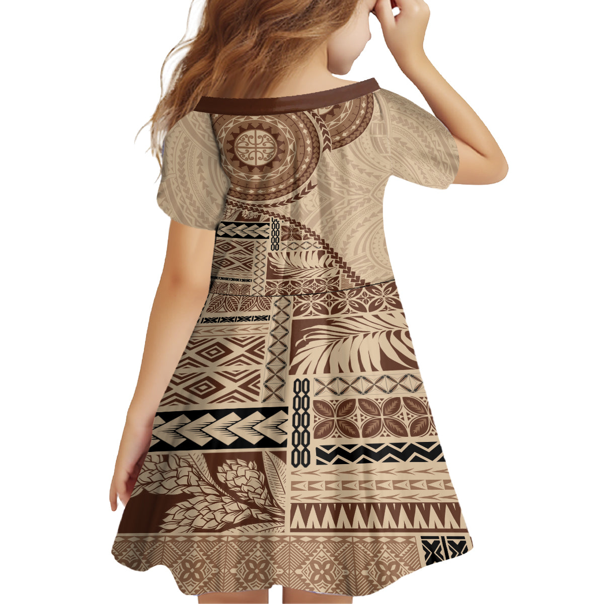 Samoa Siapo Pattern Simple Style Family Matching Summer Maxi Dress and Hawaiian Shirt LT05 - Polynesian Pride