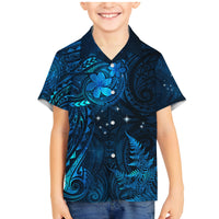 New Zealand Matariki Family Matching Mermaid Dress and Hawaiian Shirt Maori New Year LT05 Son's Shirt Blue - Polynesian Pride