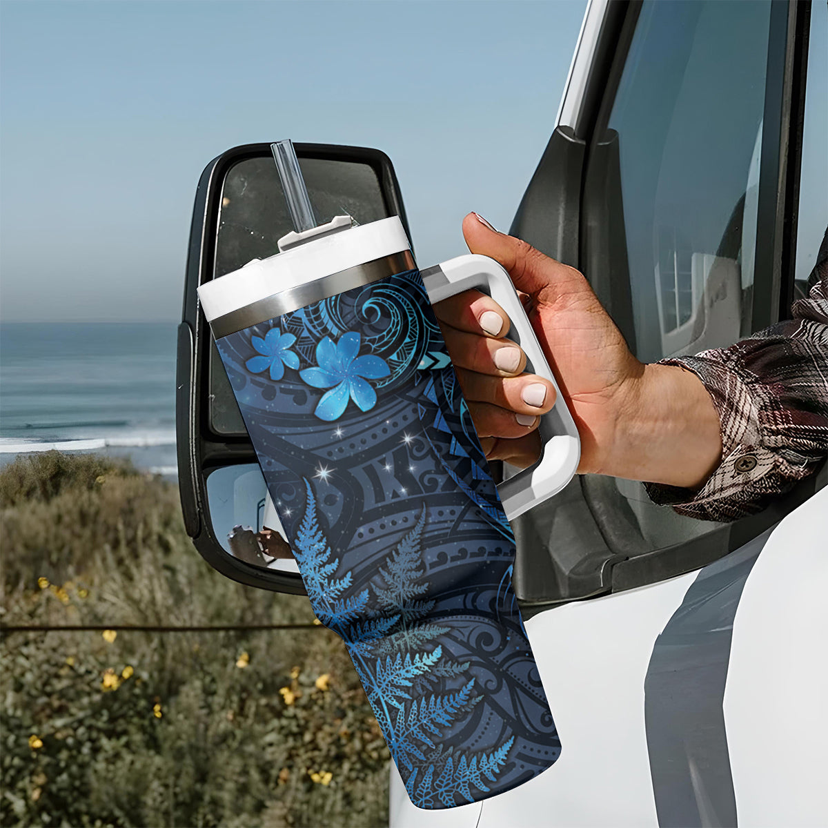New Zealand Matariki Tumbler With Handle Maori New Year