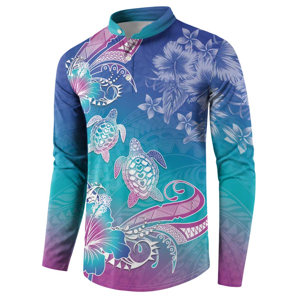 Polynesia Sea Turtle Couple Button Sweatshirt Love Is Life