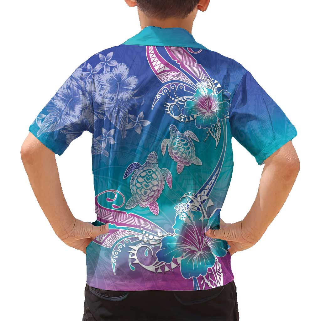 Polynesia Sea Turtle Couple Family Matching Long Sleeve Bodycon Dress and Hawaiian Shirt Love Is Life LT05 - Polynesian Pride