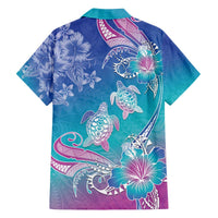 Polynesia Sea Turtle Couple Family Matching Off The Shoulder Long Sleeve Dress and Hawaiian Shirt Love Is Life LT05 - Polynesian Pride