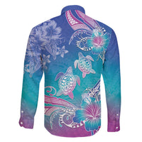 Polynesia Sea Turtle Couple Family Matching Off The Shoulder Long Sleeve Dress and Hawaiian Shirt Love Is Life LT05 - Polynesian Pride