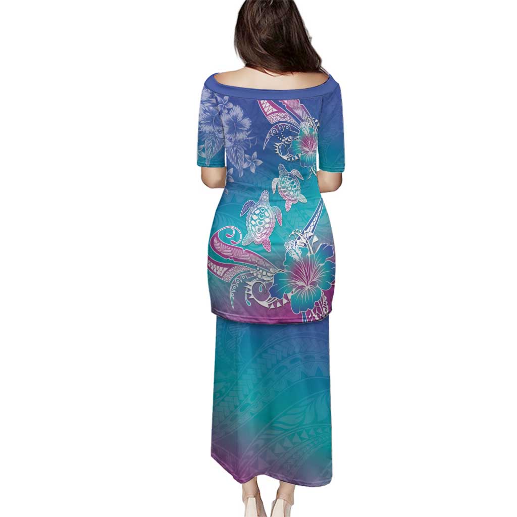 Polynesia Sea Turtle Couple Family Matching Puletasi and Hawaiian Shirt Love Is Life LT05 - Polynesian Pride