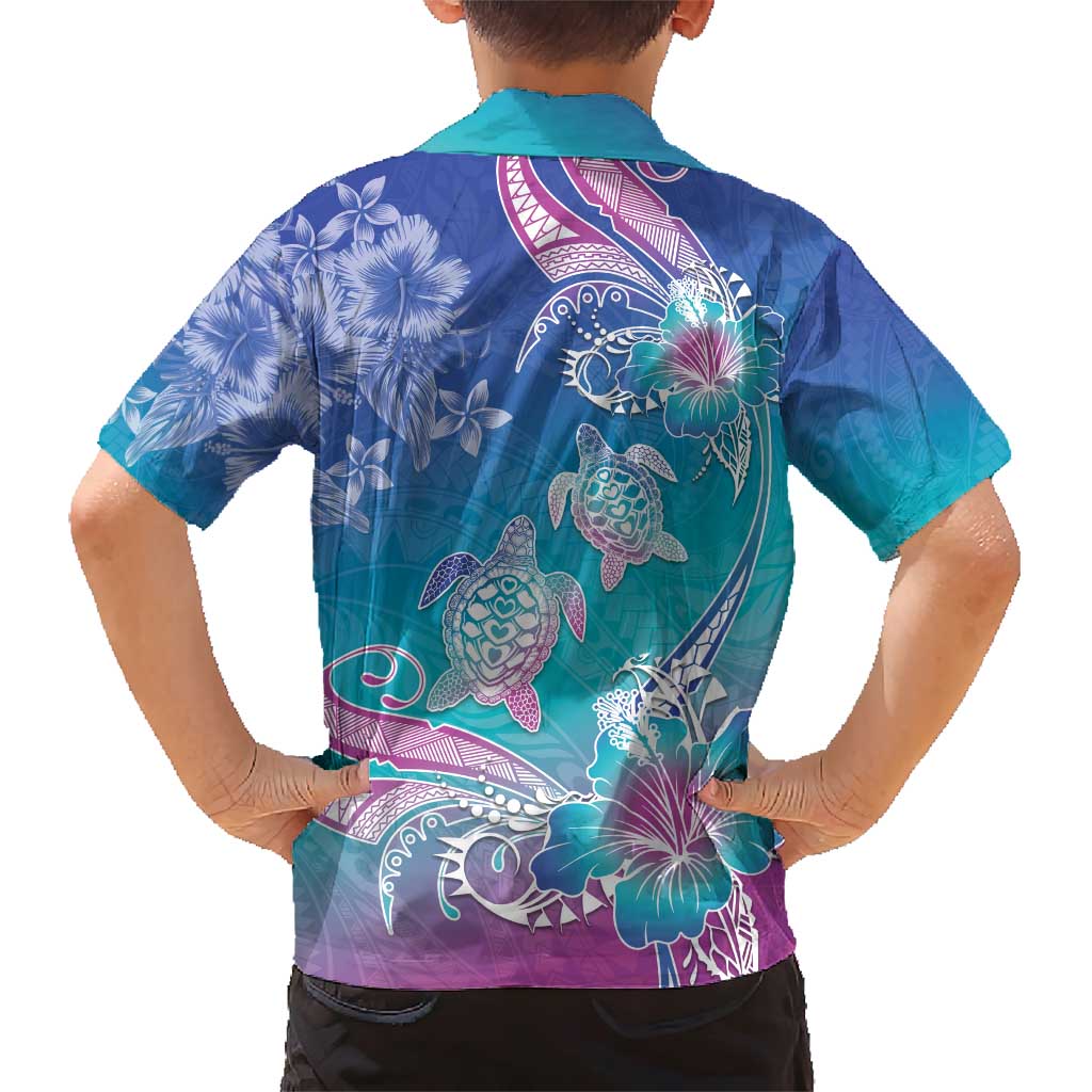 Polynesia Sea Turtle Couple Family Matching Short Sleeve Bodycon Dress and Hawaiian Shirt Love Is Life LT05 - Polynesian Pride