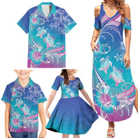 Polynesia Sea Turtle Couple Family Matching Summer Maxi Dress and Hawaiian Shirt Love Is Life LT05 - Polynesian Pride