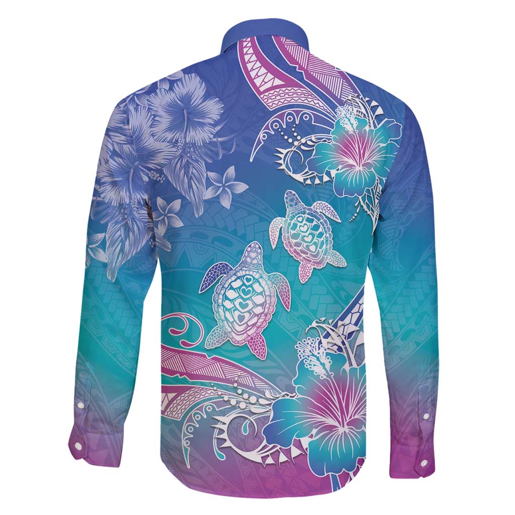 Polynesia Sea Turtle Couple Family Matching Tank Maxi Dress and Hawaiian Shirt Love Is Life LT05 - Polynesian Pride