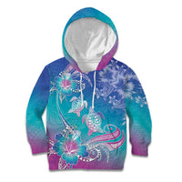 Polynesia Sea Turtle Couple Kid Hoodie Love Is Life LT05 Hoodie Blue - Polynesian Pride