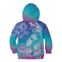 Polynesia Sea Turtle Couple Kid Hoodie Love Is Life LT05 - Polynesian Pride