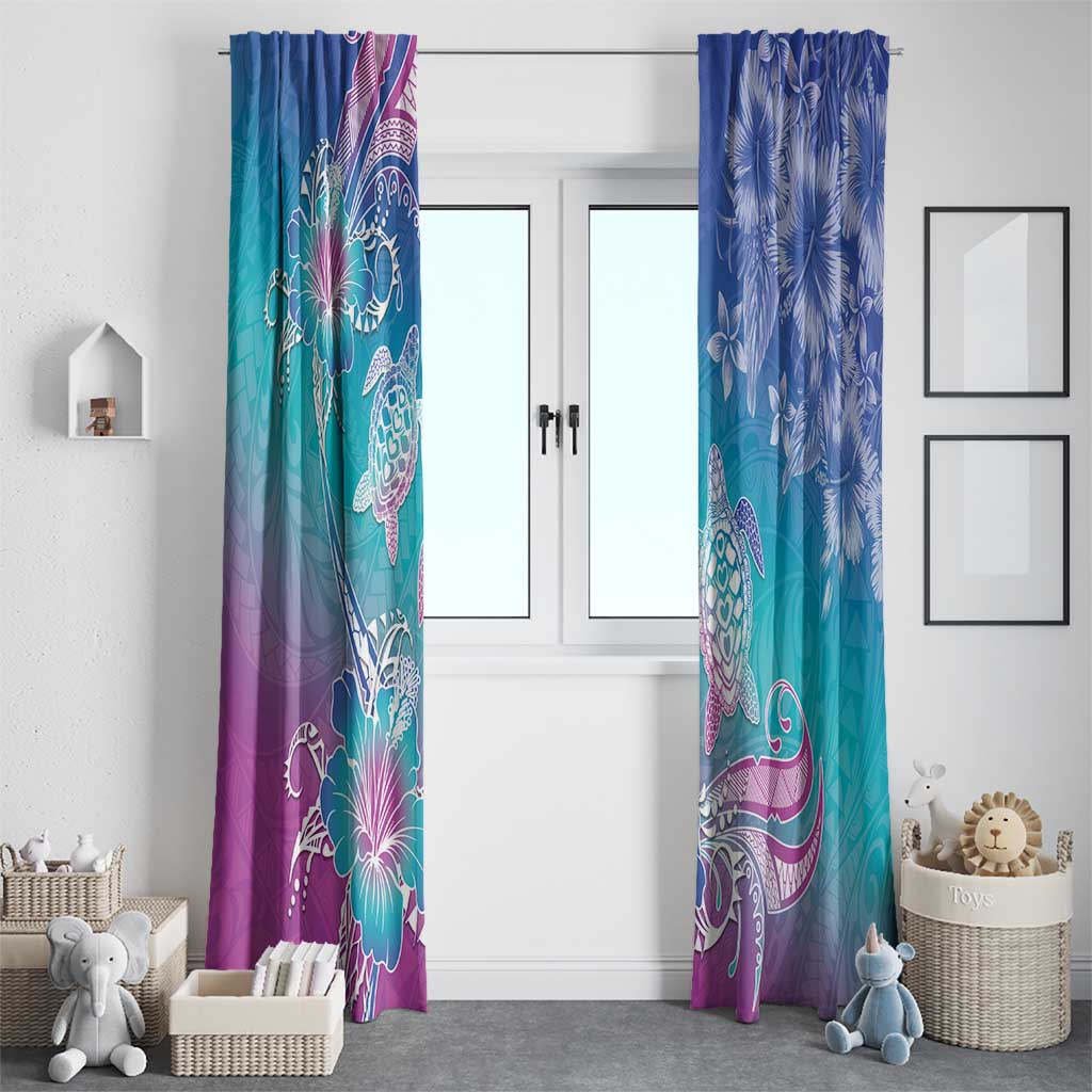Polynesia Sea Turtle Couple Window Curtain Love Is Life