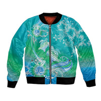 Polynesia Sea Turtle Couple Bomber Jacket I Am Turtley In Love With You LT05 Unisex Turquoise - Polynesian Pride