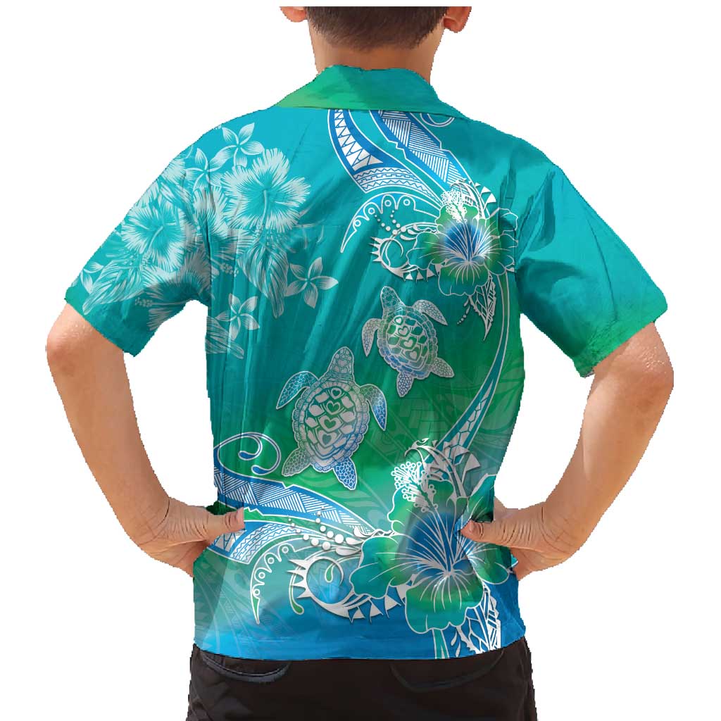 Polynesia Sea Turtle Couple Family Matching Mermaid Dress and Hawaiian Shirt I Am Turtley In Love With You LT05 - Polynesian Pride