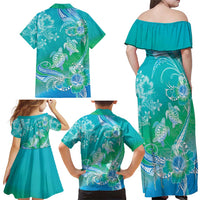 Polynesia Sea Turtle Couple Family Matching Off Shoulder Maxi Dress and Hawaiian Shirt I Am Turtley In Love With You LT05 - Polynesian Pride