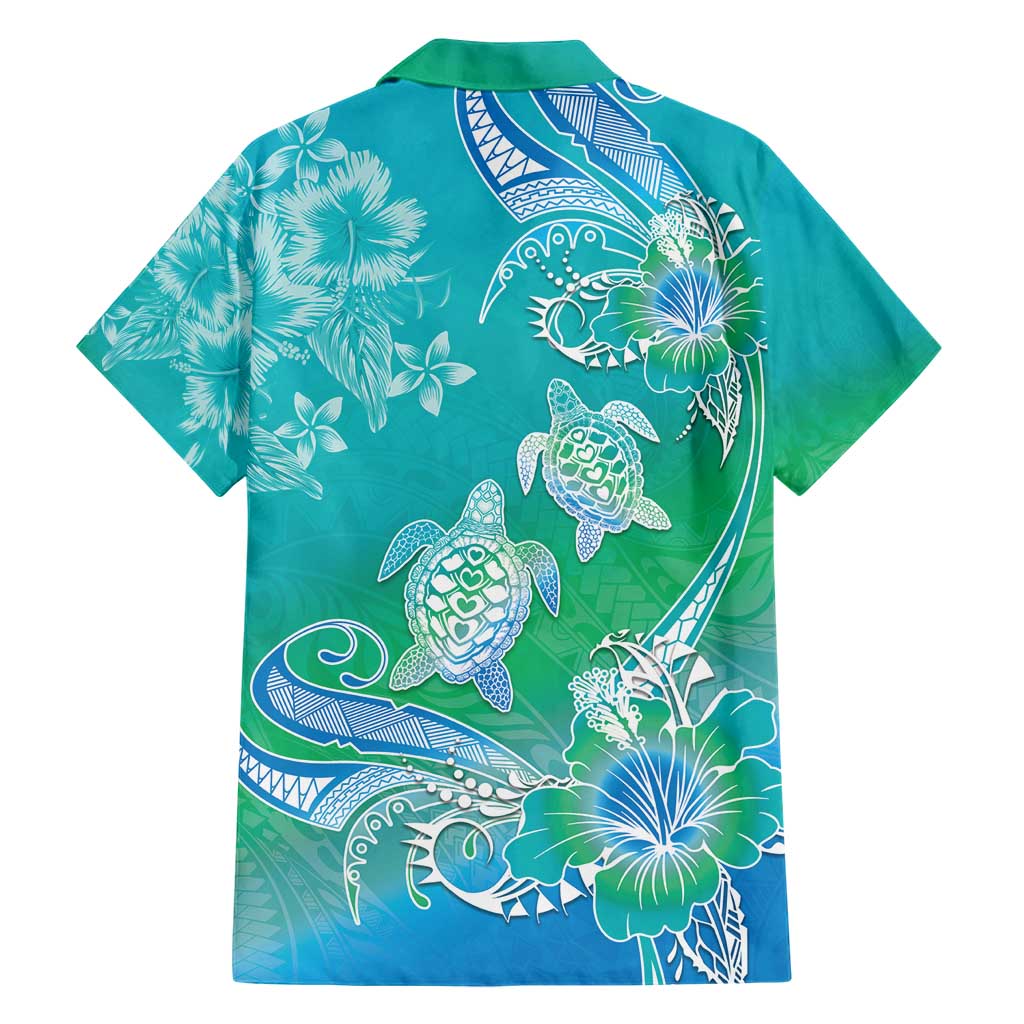 Polynesia Sea Turtle Couple Family Matching Short Sleeve Bodycon Dress and Hawaiian Shirt I Am Turtley In Love With You LT05 - Polynesian Pride