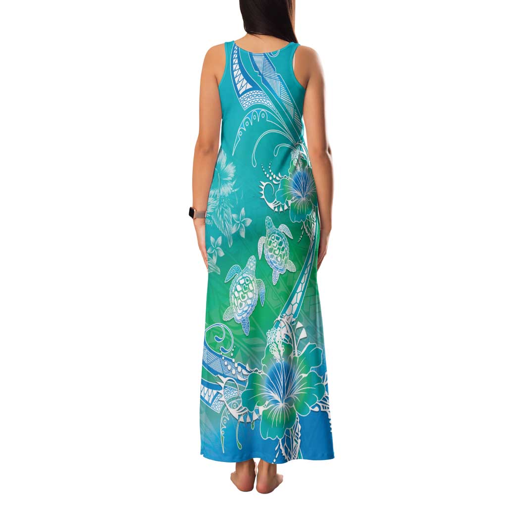 Polynesia Sea Turtle Couple Family Matching Tank Maxi Dress and Hawaiian Shirt I Am Turtley In Love With You LT05 - Polynesian Pride