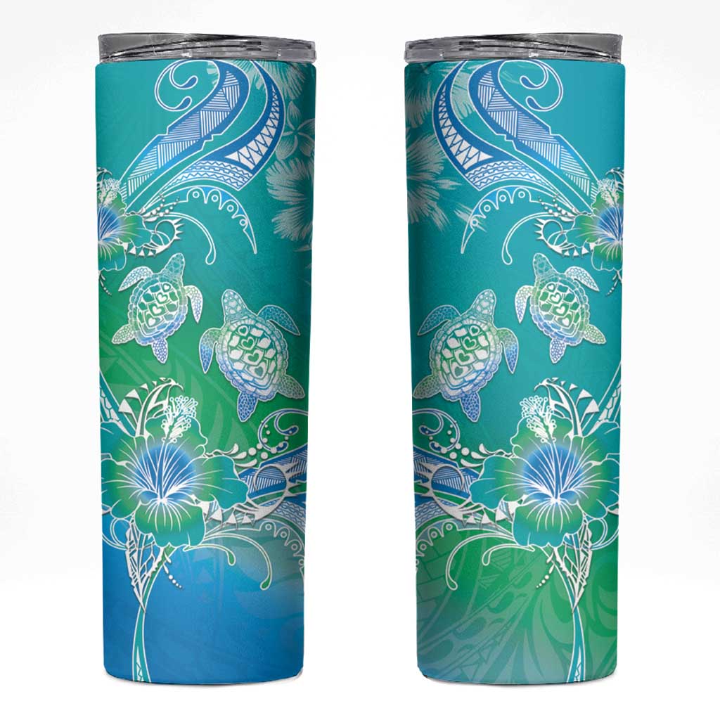Polynesia Sea Turtle Couple Skinny Tumbler I Am Turtley In Love With You LT05 Turquoise - Polynesian Pride