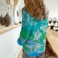 Polynesia Sea Turtle Couple Women Casual Shirt I Am Turtley In Love With You LT05 - Polynesian Pride
