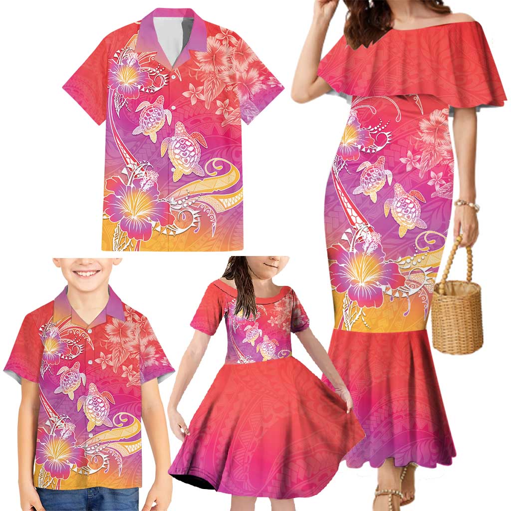 Polynesia Sea Turtle Couple Family Matching Mermaid Dress and Hawaiian Shirt One Soul One Love LT05 - Polynesian Pride