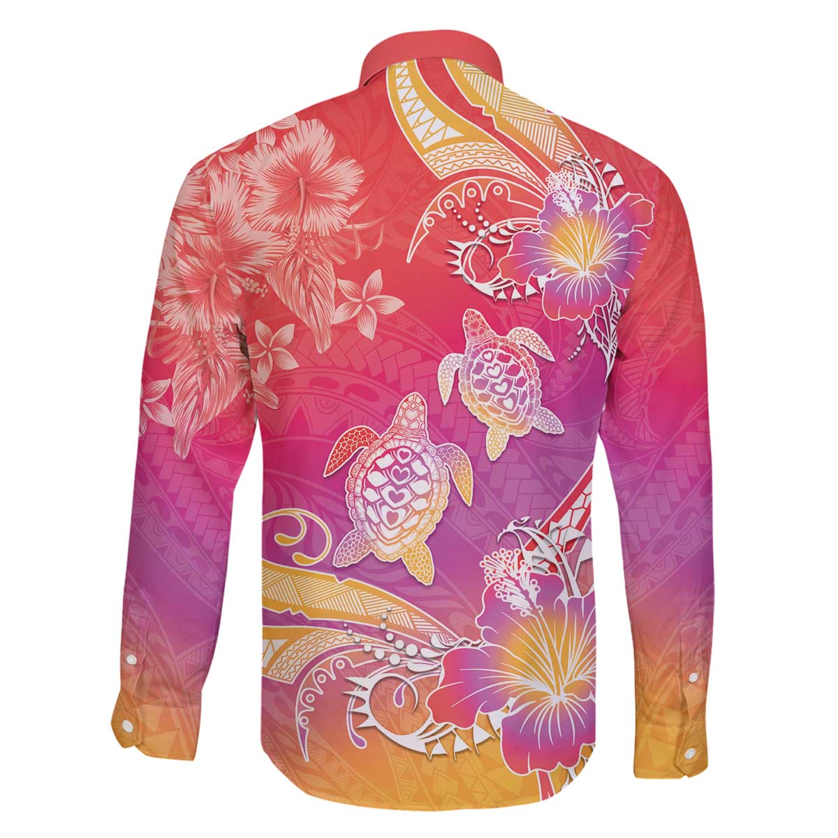 Polynesia Sea Turtle Couple Family Matching Off The Shoulder Long Sleeve Dress and Hawaiian Shirt One Soul One Love LT05 - Polynesian Pride